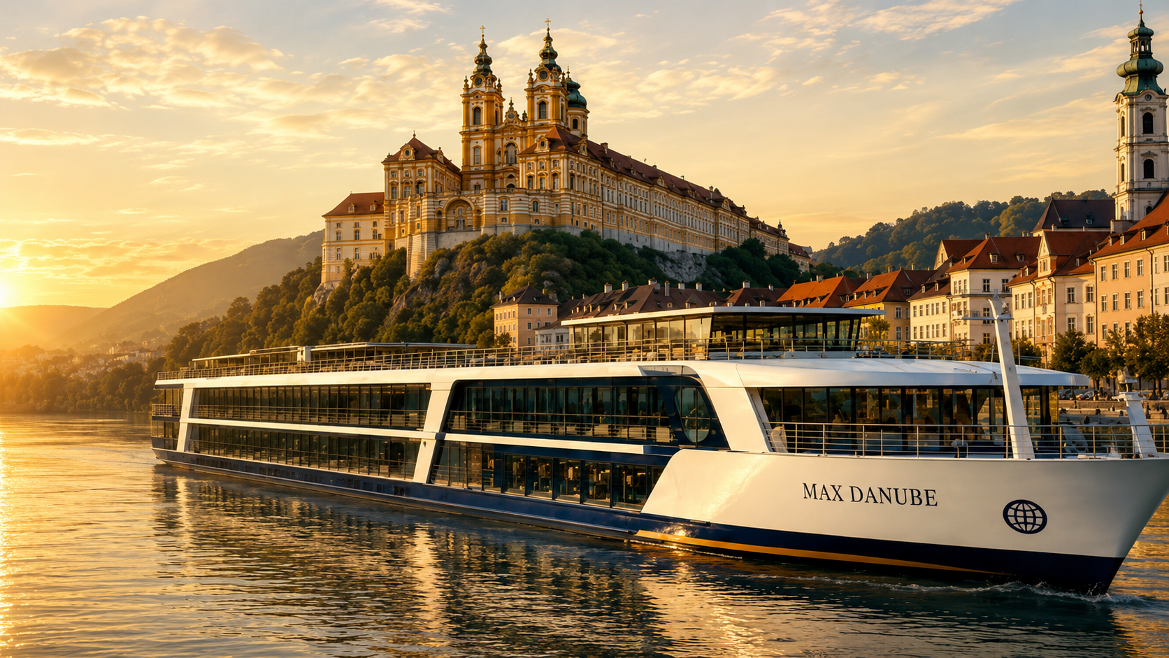 MAX Danube Kreuzfahrtschiff vor Stift Melk